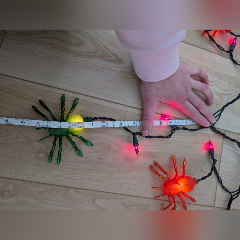 Colorful Spider String Lights for Halloween Decor, 6 Ft - Picture 5 of 11
